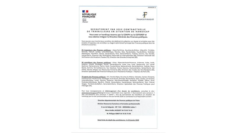 Recrutement par voie contractuelle de travailleurs en situation de handicap Recrutement par voie contractuelle de travailleurs en situation de handicap