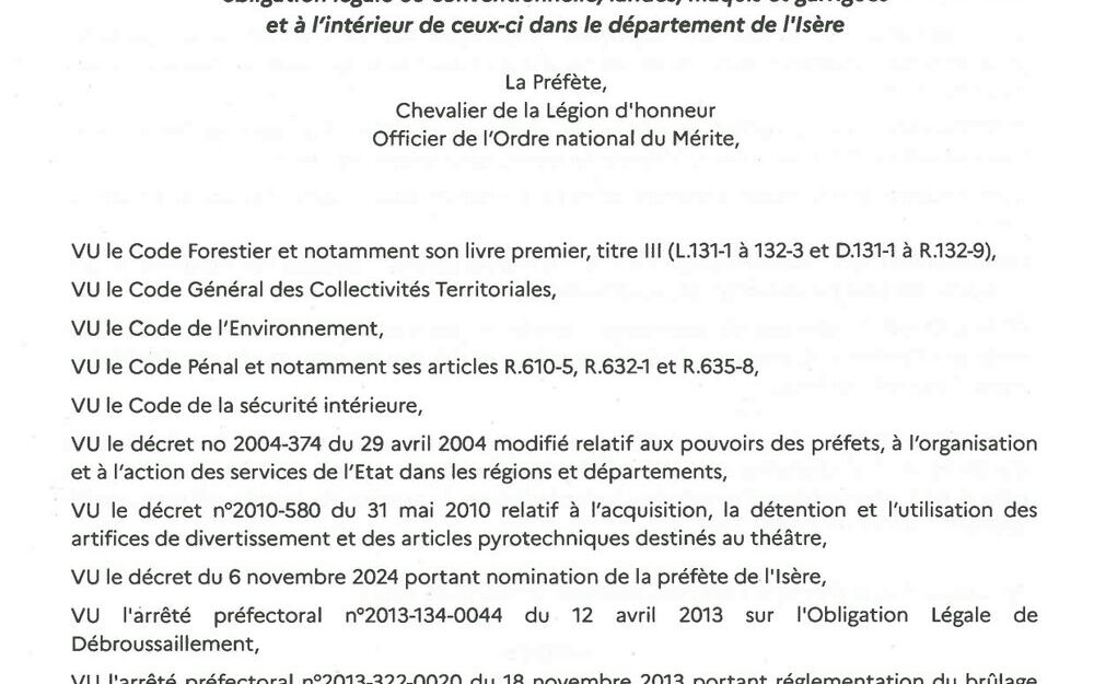 Arrêté modificatif réglementant l'emploi du feu Arrêté modificatif réglementant l'emploi du feu