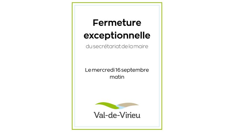 Fermeture exceptionnelle du secrétariat de la mairie