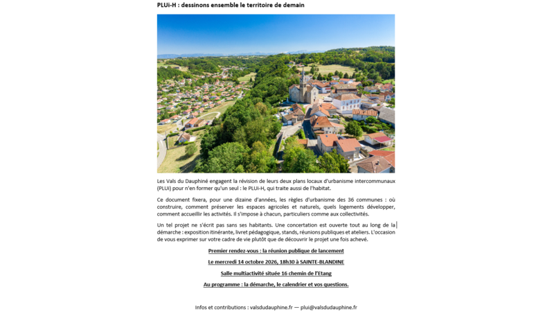 PLUi-H : réunion de lancement